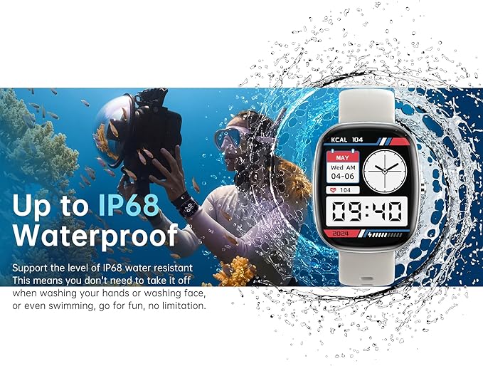 Smart Watch for Men, Women Fitness Tracker Answer/Make Calls, 1.83’ IP68 Waterproof/Heart Rate Sleep Monitor/Blood Oxygen Measurement/100+ Sports Modes Compatible with Android iOS 3 Straps(Black）