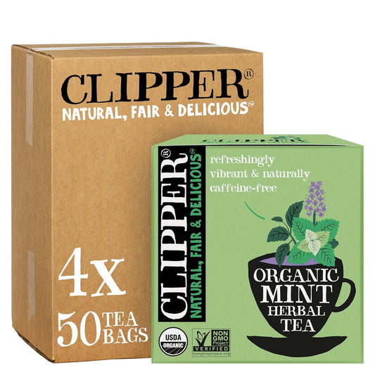 Clipper Tea Mint Herbal Teabags – Caffeine Free, USDA Organic, Great Hot or Iced – Refreshing, Natural, Fair & Delicious – 200 Tea Bags