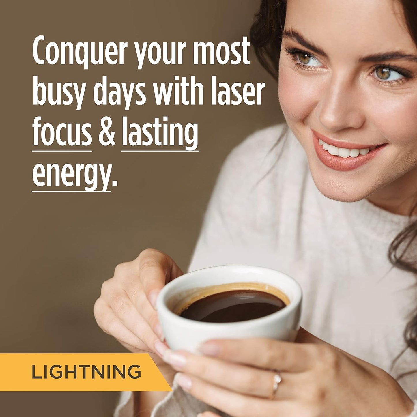 VitaCup Lightning Coffee Pods, for Focus w/ 2X Caffeine, Green Coffee Bean, B Vit, D3, Strong Dark Roast Arabica Beans, Single Serve Pod Compatible with Keurig K-Cup Brewers, 64 Ct (4 Pack of 16 ct)