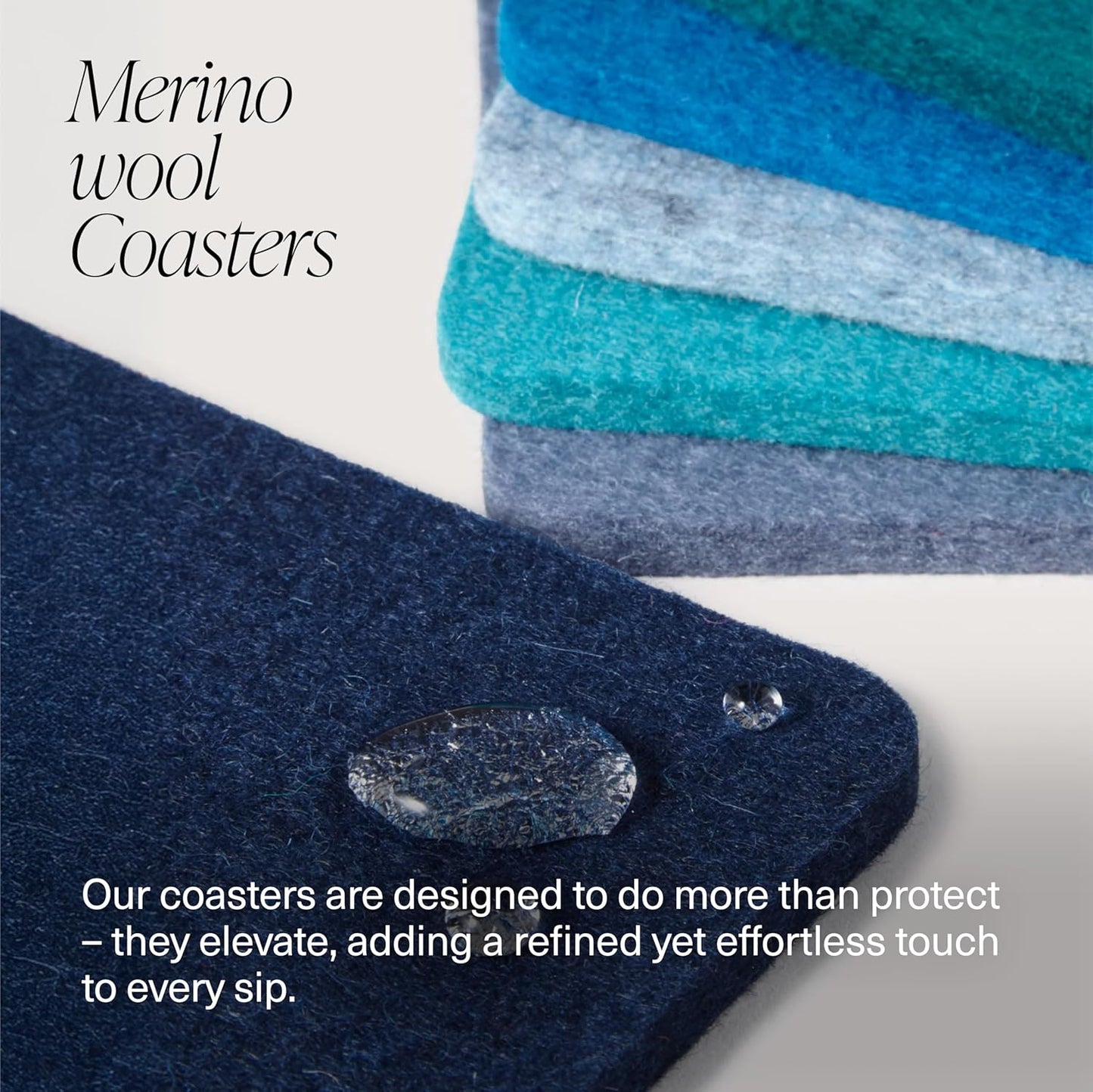 Graf Lantz - Bierfilzl Merino Wool Square Coasters Set of 4 - Jewel (4"x4"x5mm) - Absorbs 30% of Weight - Natural German Wool - Heat Resistant, Sustainable, Reusable - Home Decor, Coffee Table Decor