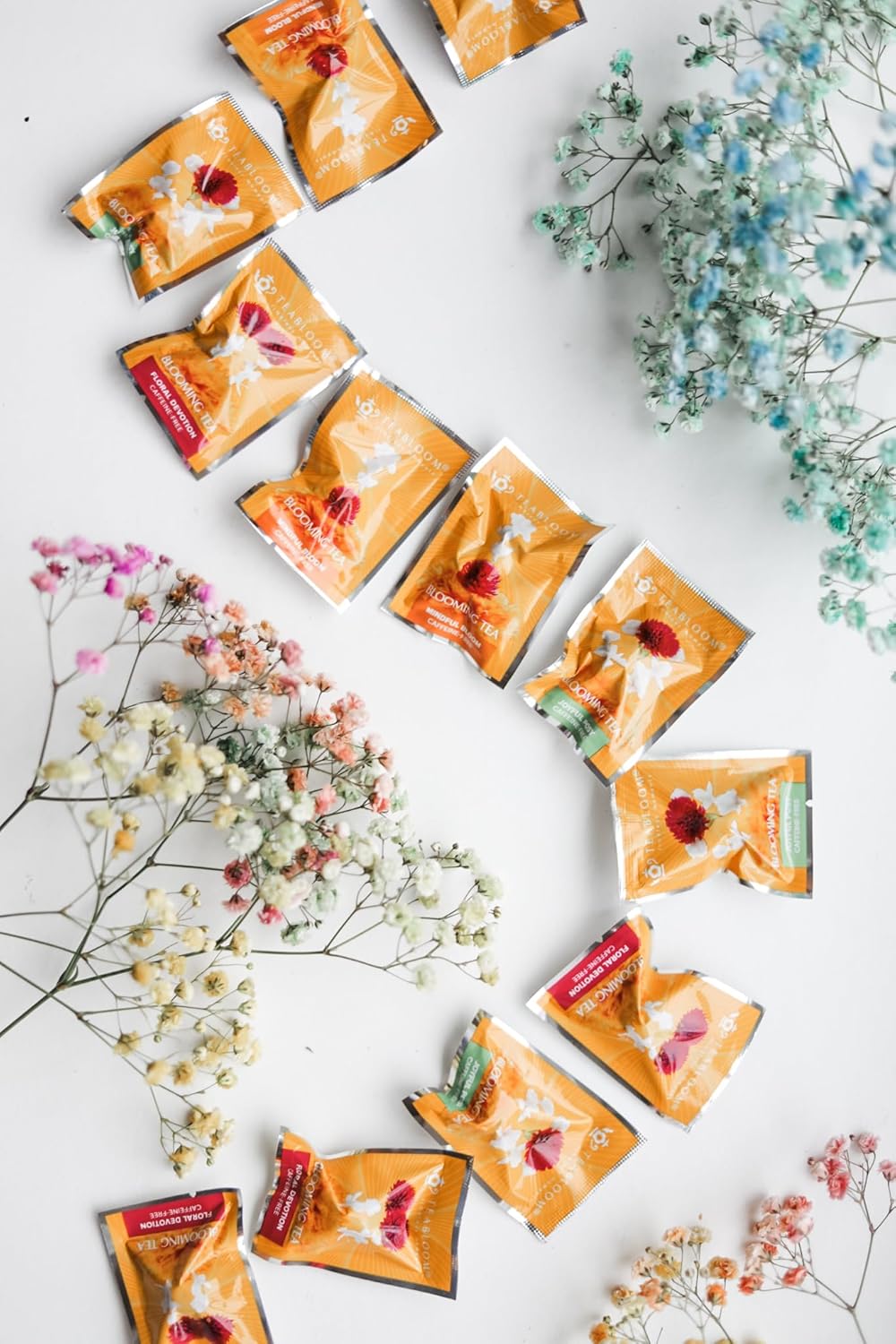 Teabloom Caffeine-Free Petite Blooming Teas - Gift Canister of 12 Assorted Flowering Teas - Ideal with Teabloom Borosilicate Glass Cups or Smaller Teapots