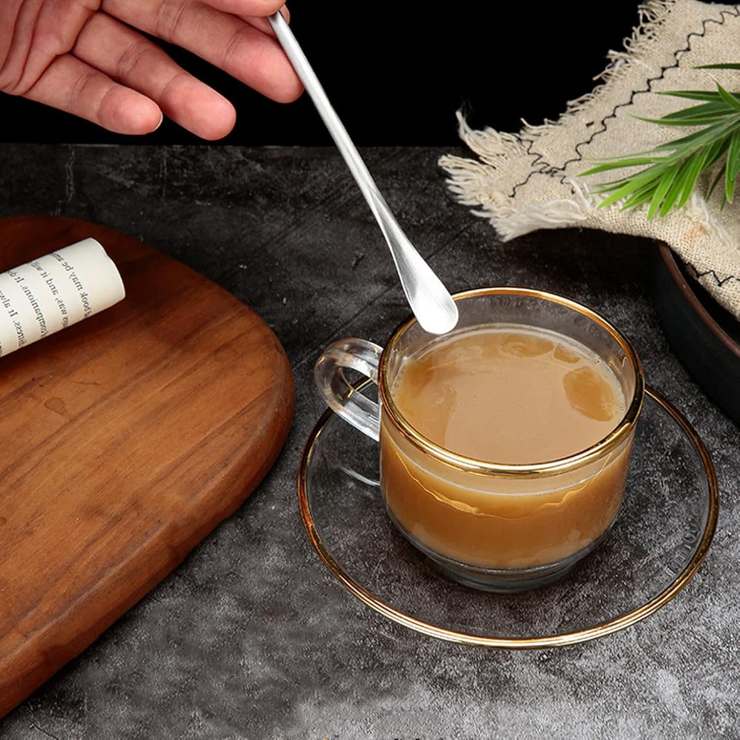 6 Pcs Coffee Stirrers, 3 Sizes Reusable Coffee Stir Sticks (5'', 6.3'', 8.7''), Stainless Steel Stirring Spoons for Espresso & Iced Tea, Silver