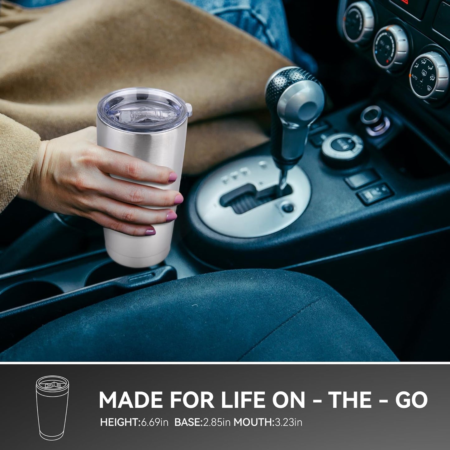 20 oz Tumbler Stainless Steel Tumblers Bulk with Lid Double Wall Insulated Coffee Tumbler Cups for Hot & Cold Drinks Powder Coated Travel Coffee Tumbler Mug Metal (Stainless Steel, 6 pack)