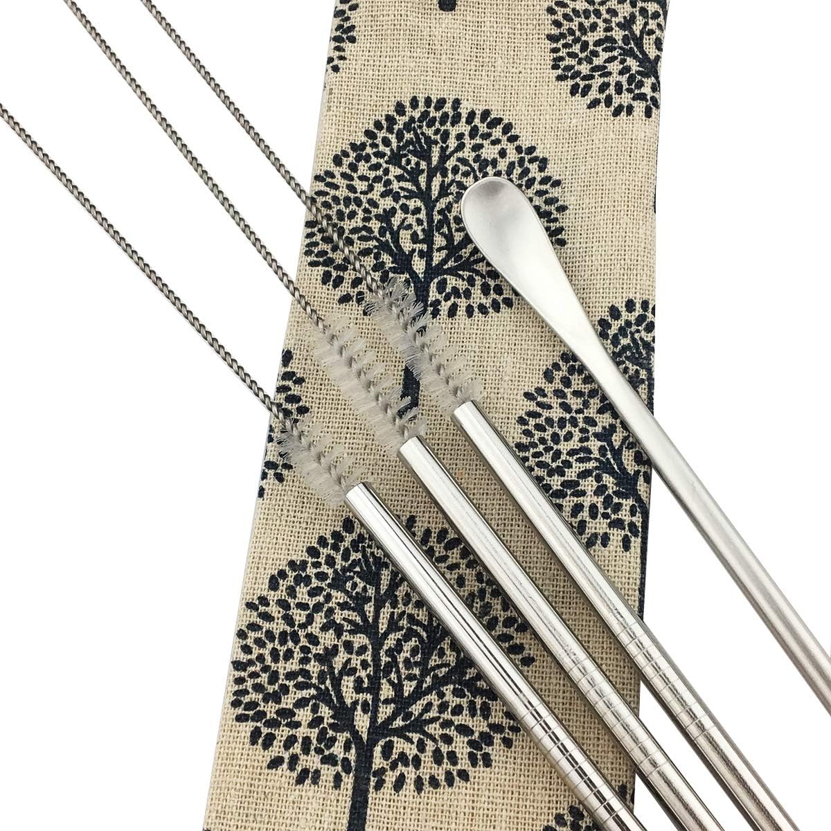 JASHII Matte Long Handle Spoon Cocktail Mixing Stirring Spoons Iced Tea Coffee Spoons with 8.6 inch Long Handle Brushed SUS304 Stainless Steel, 6-Piece