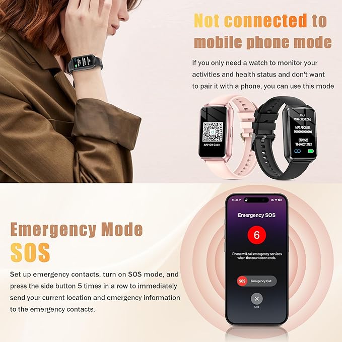 Smart Watch with Fitness Tracker, 1.57-Inch Display, Answer Calls, Sleep Monitor, IP68 Water Resistant (Black)