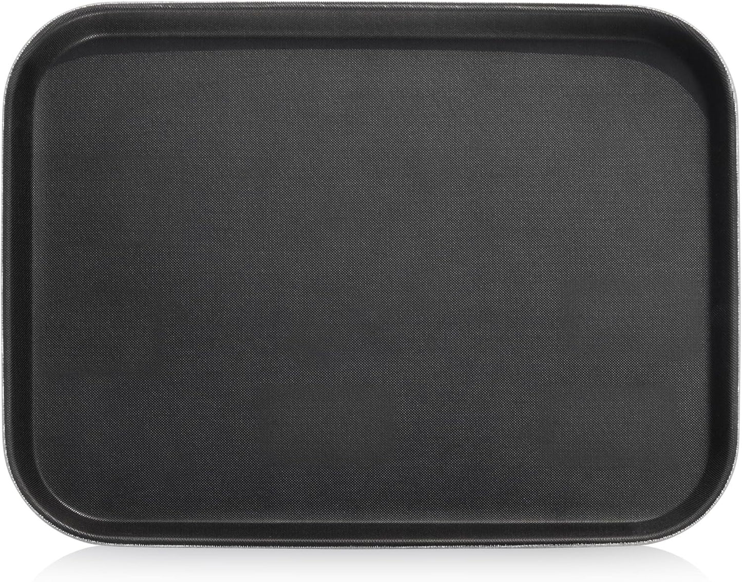 New Star Foodservice 24975 Restaurant Grade Non-Slip Tray, Plastic, Rubber Lined, Rectangular, 12-Inch x 16-Inch, Black