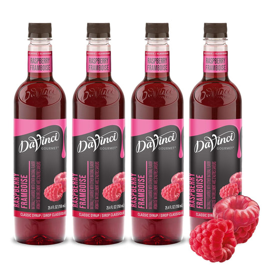 DaVinci Gourmet Classic Raspberry Syrup, 25.4 Fluid Ounces (Pack of 4)