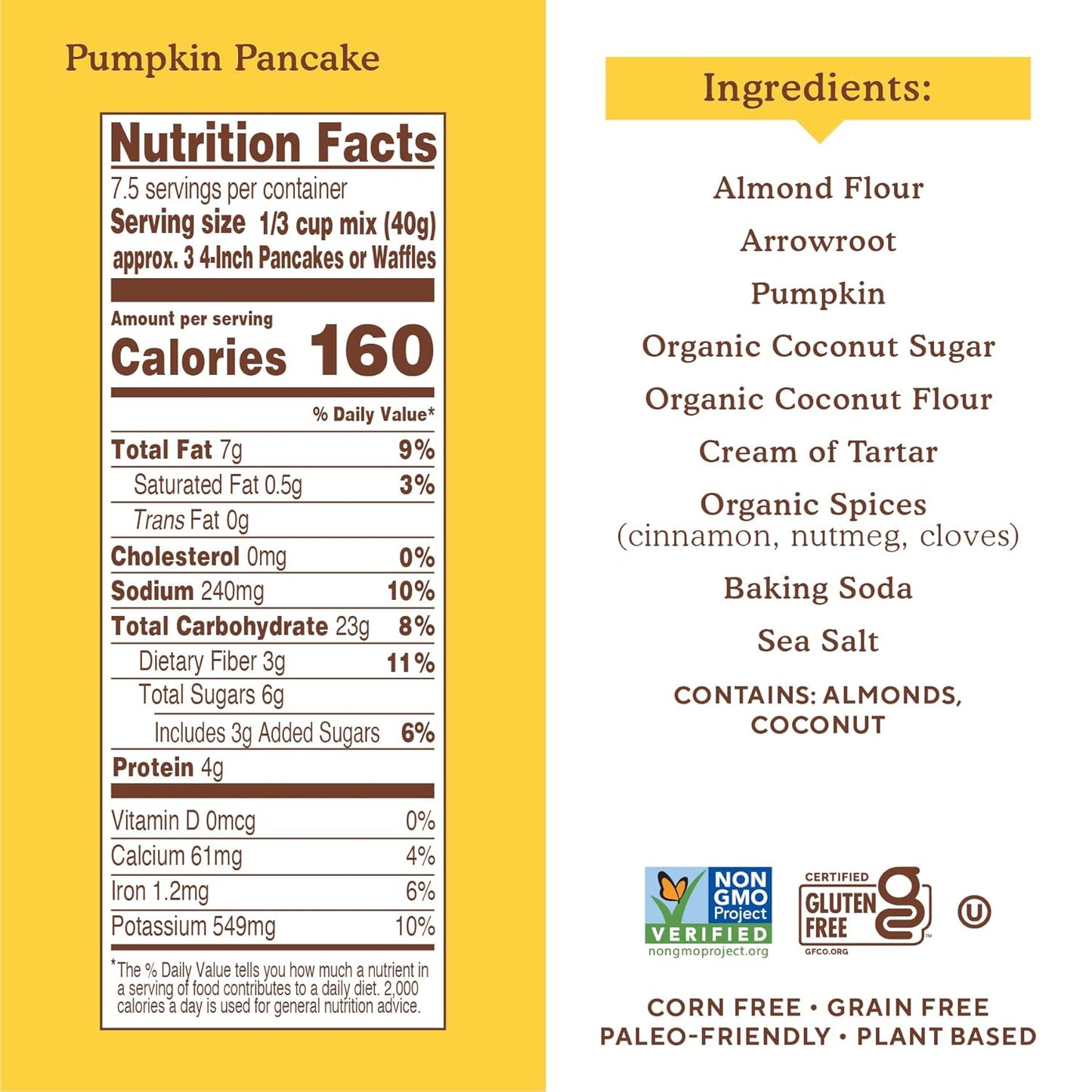 Simple Mills Almond Flour Pancake & Waffle Mix, Pumpkin - Gluten Free, Plant Based, Paleo Friendly, Breakfast 10.7 Ounce (Pack of 1)