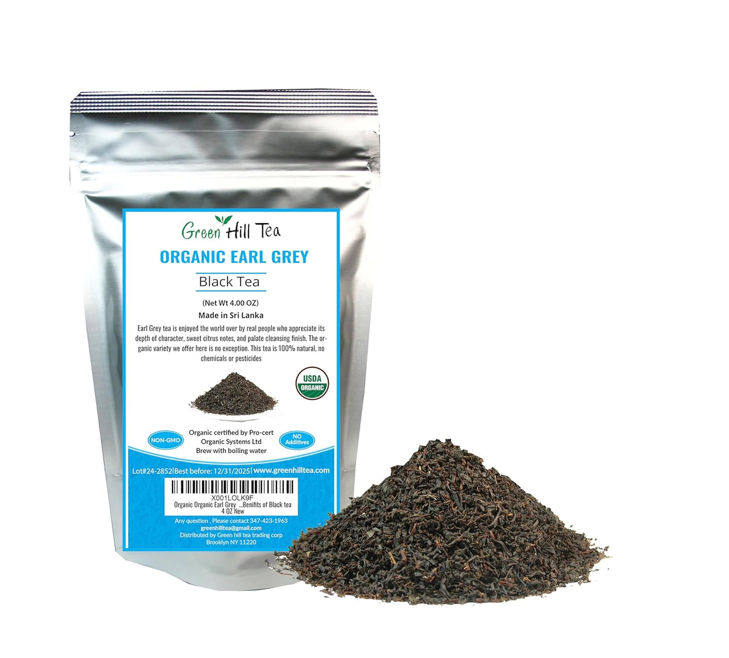 Organic Earl Grey Tea, A classic blend that has a high-grade earthy base black tea – 4 Oz Bag