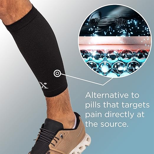 Shin and Calf Compression Sleeve for Pain Relief, Medicine-Infused Shin and Calf Sleeve, Compression Sleeves for Women and Men with Shin Splints, Tendonitis and Calf Cramps