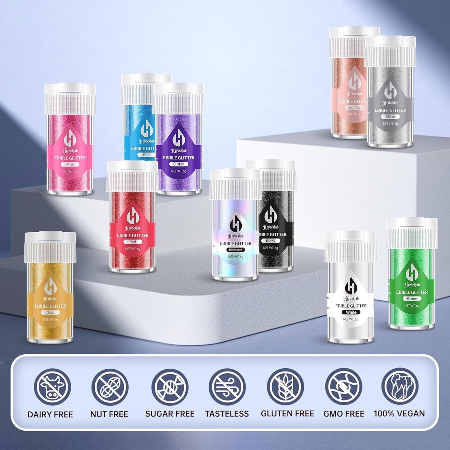 Purple Edible Glitter for Cocktails - 6g Purple Luster Dust Edible Drink Glitter Food Grade Metallic Shimmer Powder Sprinkles for Beverage Cake Chocolate Candy