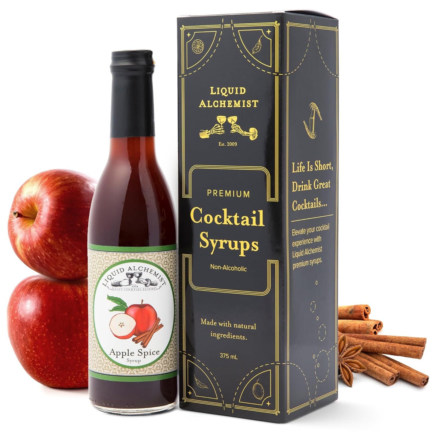 Liquid Alchemist Apple Spice Syrup for Cocktails - Real Ingredients Make our Apple Syrup for Drinks Perfect for a Fall Themed Old Fashioned Mix (12 oz)