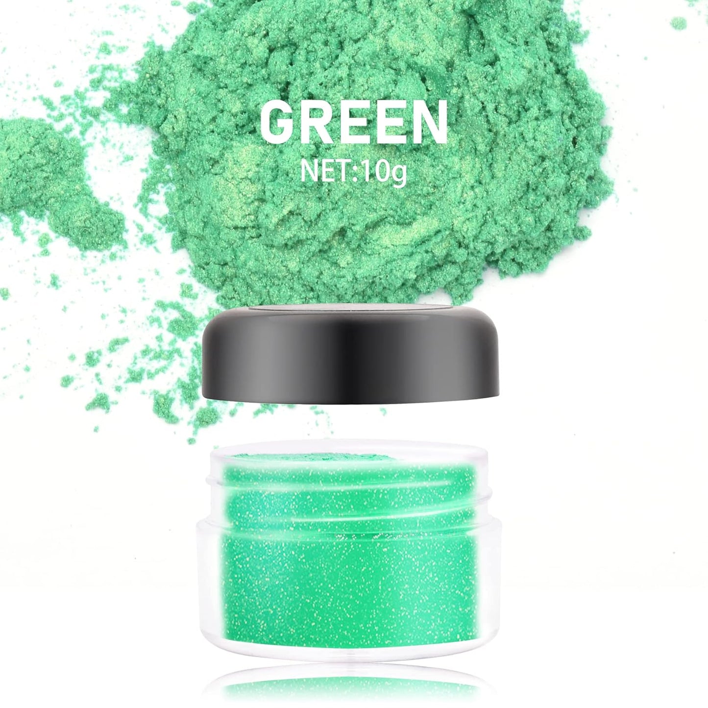 Edible Glitter - 10g Luster Dust Edible Food Grade Coloring Glitter for Cake Decorating, Baking, Drinks - Shimmer Dust Powder, Metallic Color Dusting Powder for Icing, Fondant, Candy, Cookie (Green)