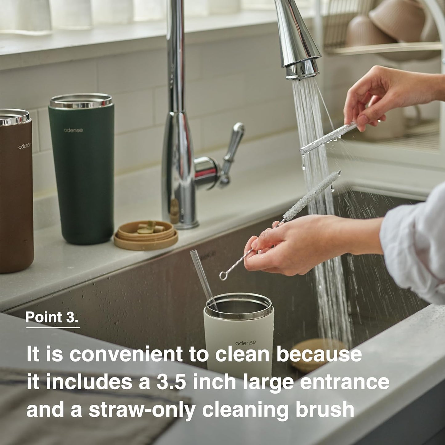 Odense Legodt Straw Tumbler 24oz - Double Stainless Vacuum Insulated Tumbler with Lid & Straw - Travel Mug, Water Bottle for Iced Coffee & Iced Tea, Cold Drinks, Dishwasher Safe(Tangerine Yellow)