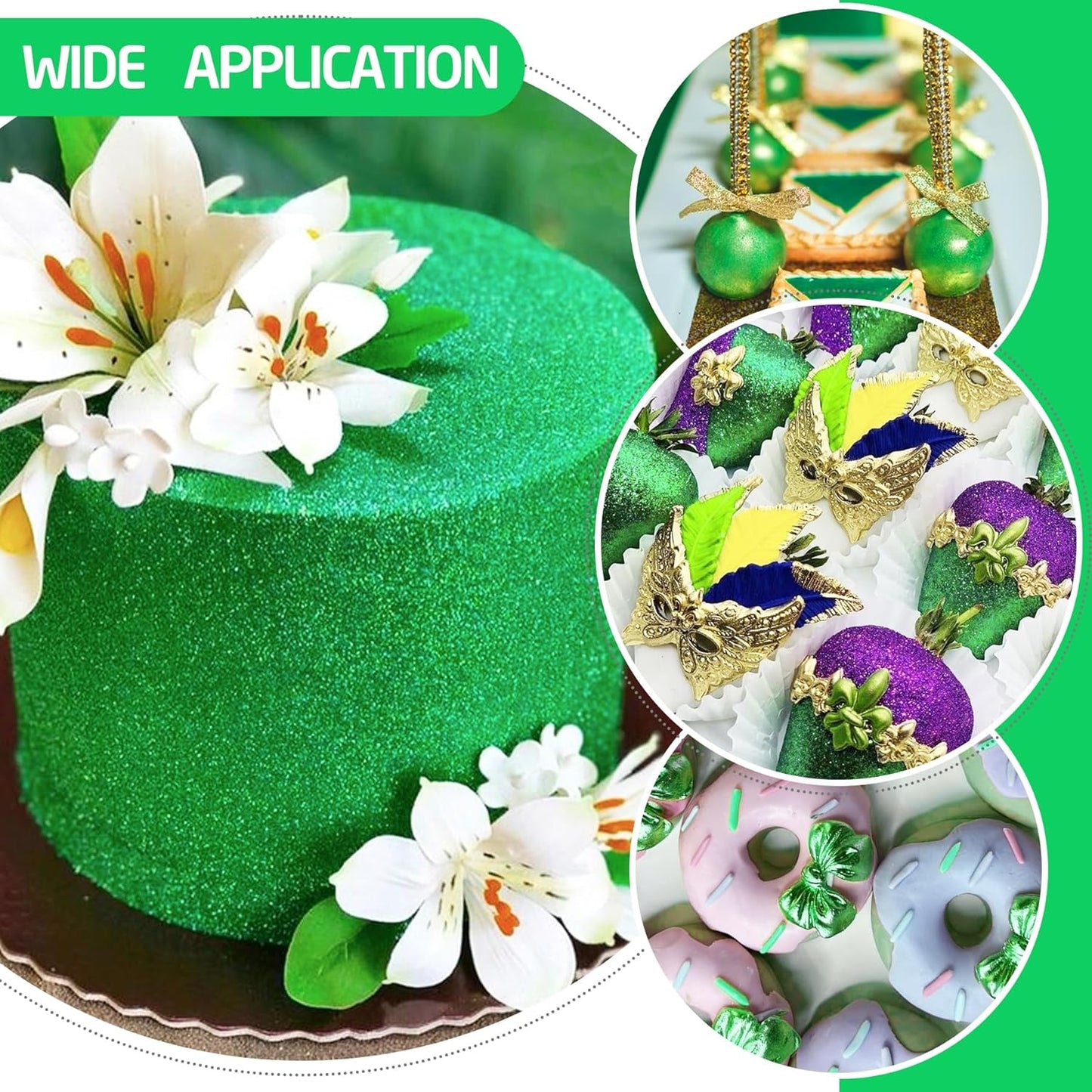 Edible Glitter Spray - 3/4oz Luster Dust Edible Food Grade Glitter Shimmer Dust Powder for Cocktails, Drinks, Cake Decorating - Metallic Food Coloring Powder for Wine, Candy, Cookie, Icing (Green)