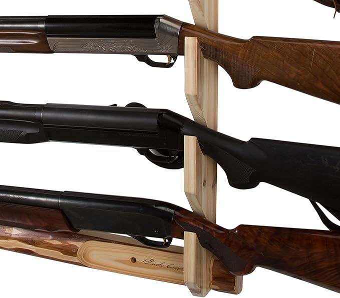 Rush Creek Creations Indoor 5 Rifle/Shotgun Wall Storage Display Rack - Convenient Easy Assembly