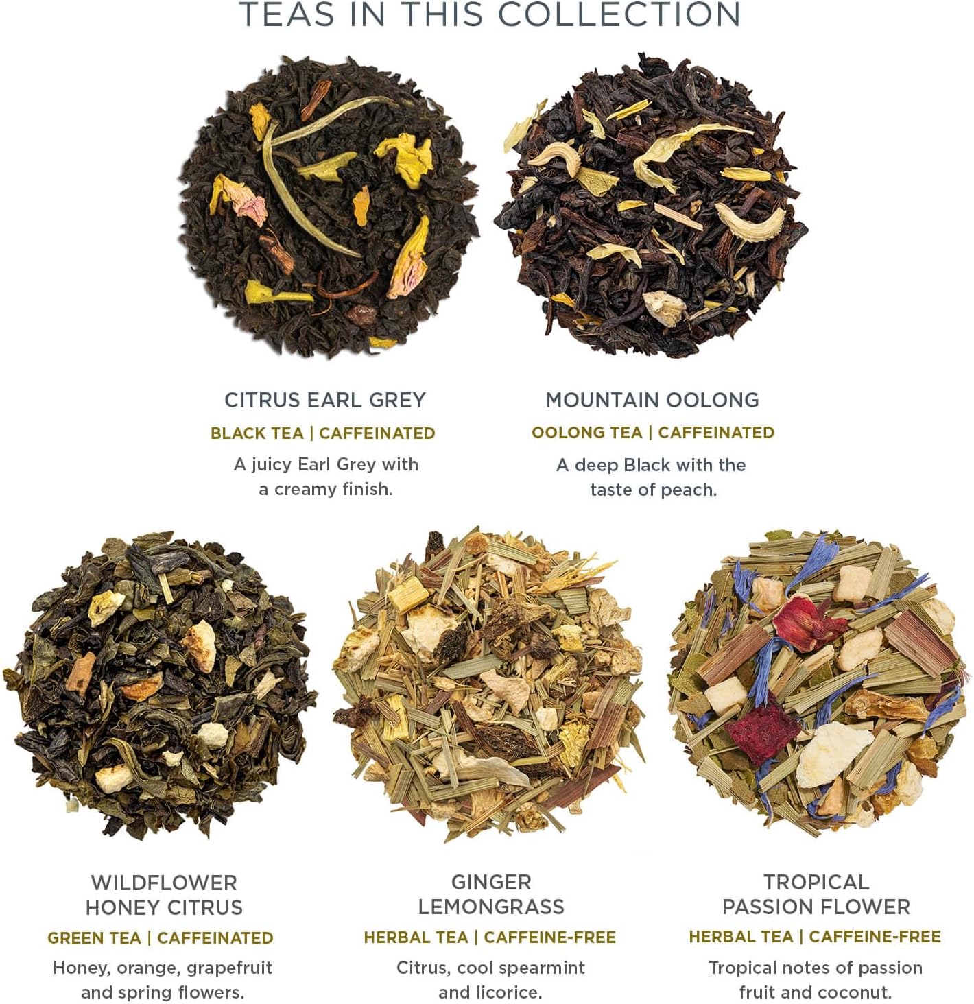 Tea Forte Demoiselle Premium Tea Presentation Box Tea Gift Sampler, 20 Count, 2 of Each Variety Individually Wrapped Handcrafted Pyramid Infuser Bags