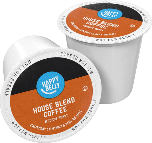 Amazon Brand - Happy Belly Medium Roast Coffee Pods, House Blend, Compatible with Keurig 2.0 K-Cup Brewers, 100 Count