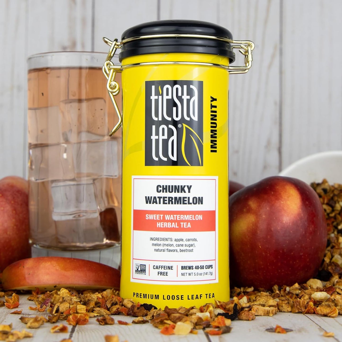 Tiesta Tea - Chunky Watermelon, Loose Leaf, Sweet Watermelon Herbal Tea, Premium Non-Caffeinated Fruit Blend, Makes Hot or Iced & Brews Up to 50 Cups, 5oz Refillable Tin