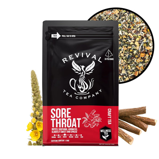 Sore Throat Tea - Wellness Tea Made with Elm Bark, Licorice Root and Marshmallow Root with Herbal and Medicinal Properties - Low Caffeine - Loose Leaf 4 Ounces