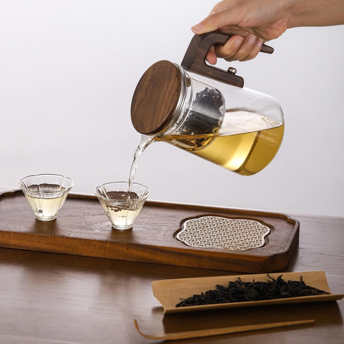 Enchanti Tea Pot, Magic Witchcraft Glass Tea Steepr, Detachable Loose Tea Glass Tea Infuser, Suitable for Black Tea,Ideal Gift forTea Lovers, 20 Ounces (about 600 ml)