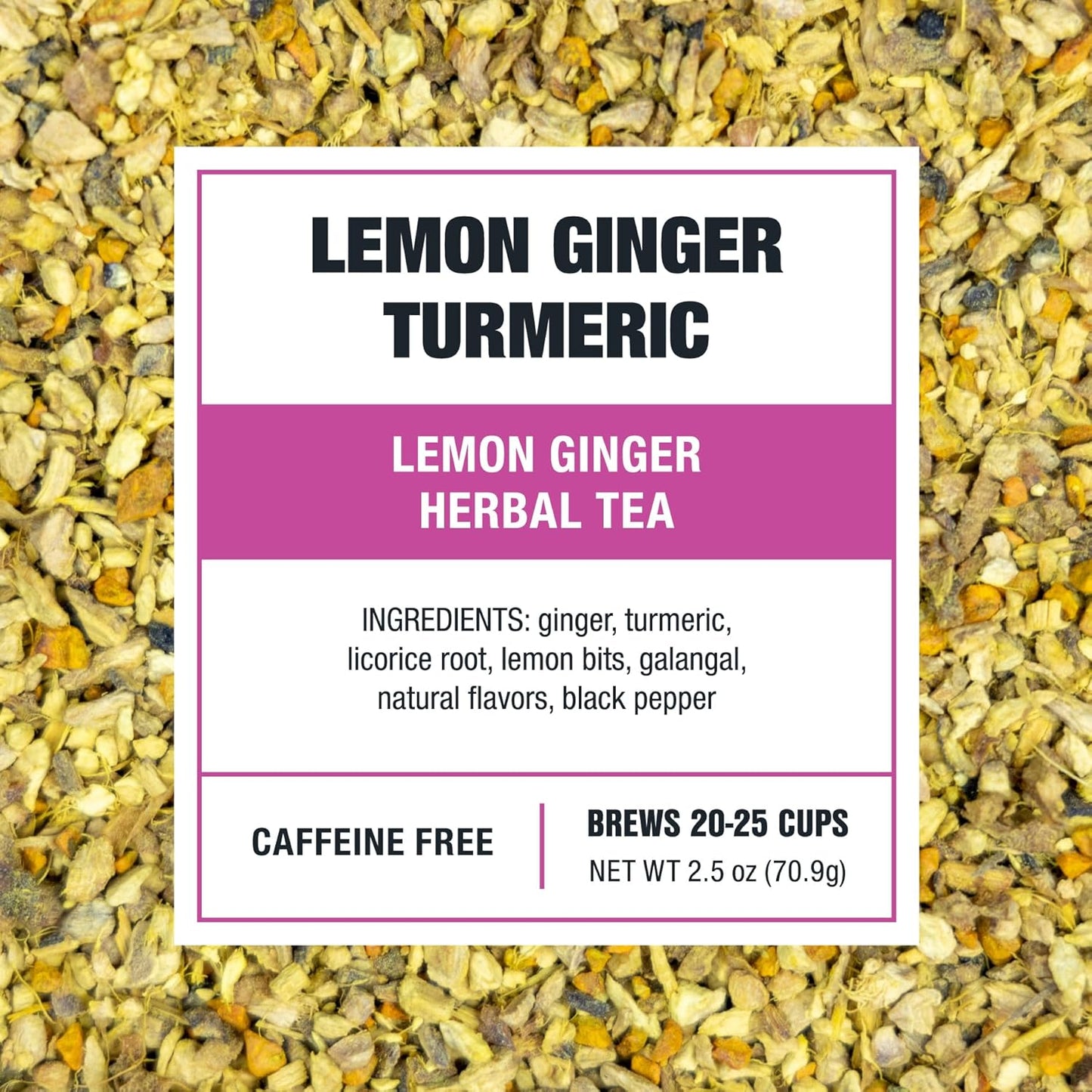 Tiesta Tea - Lemon Ginger Turmeric, Loose Leaf, Lemon Ginger Herbal Tea, Premium Blend, Non Caffeinated Herbal, Make Hot or Iced Brews Up to 25 Cups, 2.5 Ounce Resealable Pouch