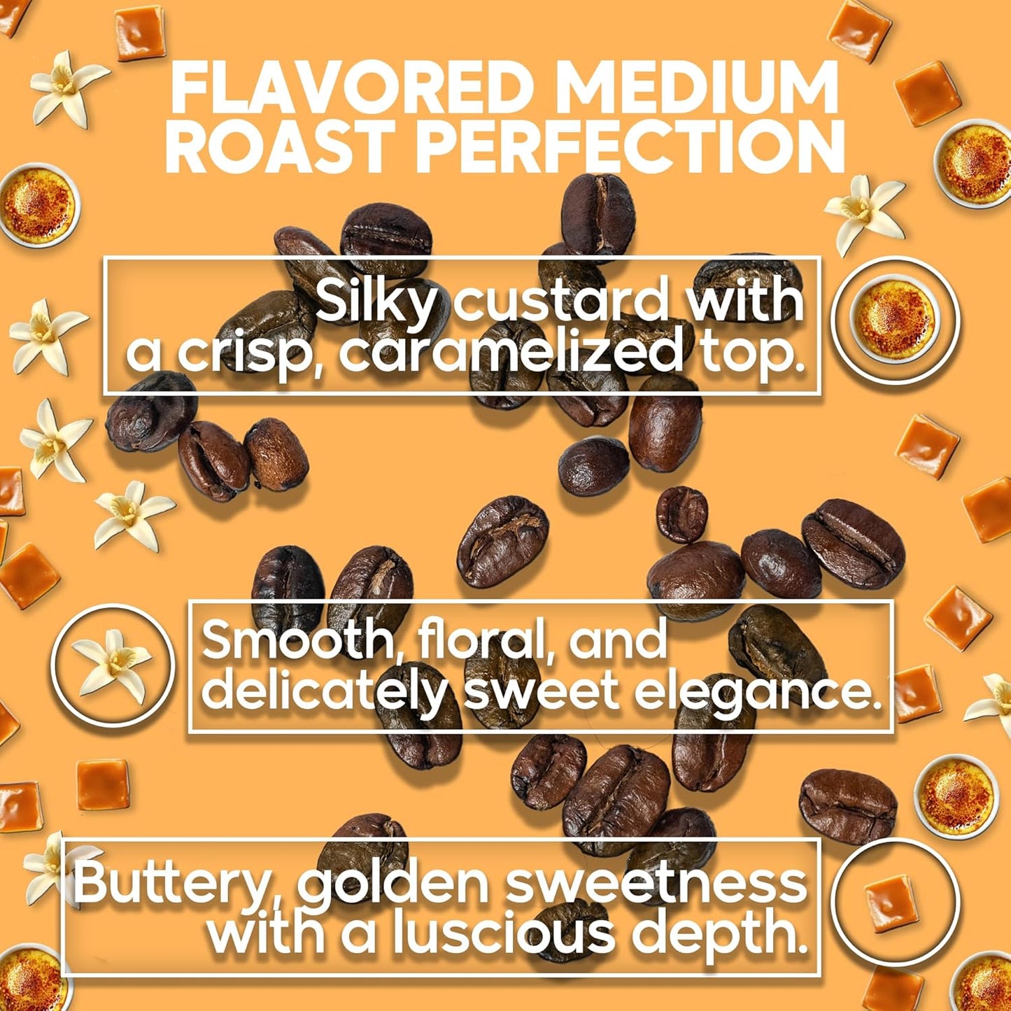 Sarasota Coffee Ground Creme Brulee | Medium Roast Gourmet Flavored Coffee Grounds | Low Acid, Mold Free, Specialty Grade Flavored Bulk Ground | 5lb (80 oz)