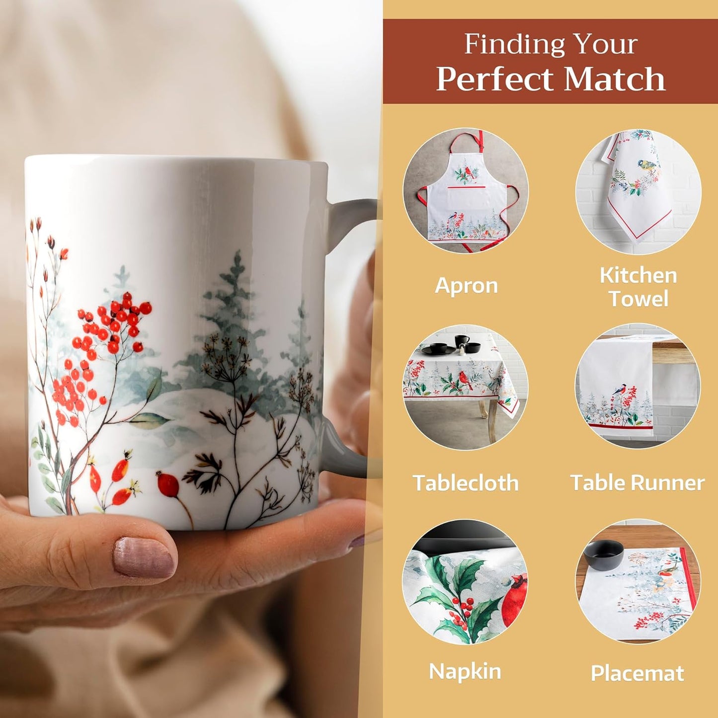 Maison d' Hermine Coffee Mug with Handles Fine Bone China Mugs Pack of One Tea Cups for Hot Beverages Cappuccino Latte Home Restaurant Office Perfect for Gift (Morzine - Chamonix, 12 Ounce)