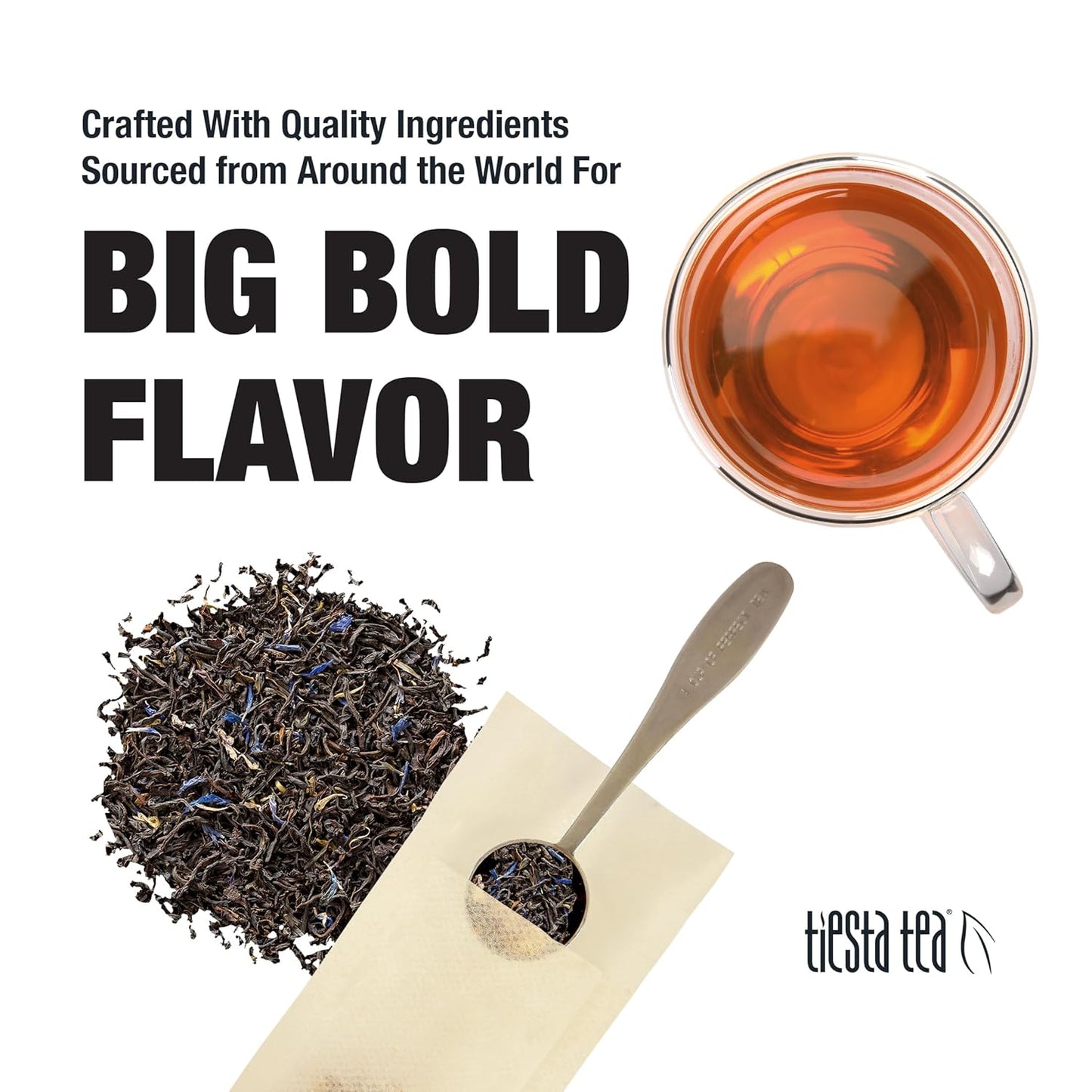 Tiesta Tea - Earl Grey de la Crème, Loose Leaf, Creamy Earl Grey Black Tea, Premium Blend, Caffeinated Black, Make Hot or Iced Brews Up to 200 Cups, 16 Ounce Resealable Bulk Pouch