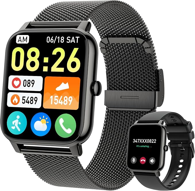 Smart Watch for Men Fitness Tracker: Waterproof Smart Watches for Women Digital Mens Watches Make/Answer Call Running Smartwatch Android Phone iPhone Samsung Compatible Heart Rate Monitor