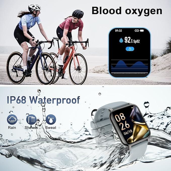 Smart Watch for Men Fitness Tracker: Smart Watches for Men Digital Womens Watches Make/Answer Call Waterproof Running Smartwatch Android Phone iPhone Samsung Compatible Heart Rate Monitor