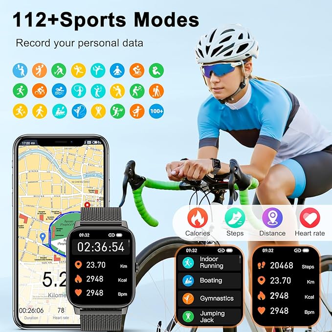 Smart Watch for Men Fitness Tracker: Waterproof Smart Watches for Women Digital Mens Watches Make/Answer Call Running Smartwatch Android Phone iPhone Samsung Compatible Heart Rate Monitor