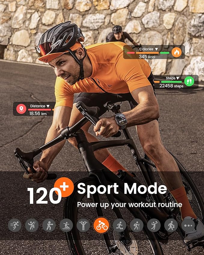 Smart Watches for Men Fitness Tracker: 1.85" Smart watch with 1000 mAh 100 Day+Battery Life Make/Recive Call Heart Rate Blood Pressure SpO2 Sleep Monitor 120+ Sport Mode 5ATM for iPhone Android Phones