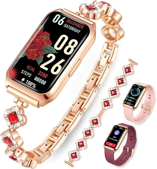 Smart Watches for Women,Fitness Tracker Watches with Sleep Monitor/Heart Rate/Blood Oxygen,IP68 Waterproof FitnessTracker with Long Battery Life,Excellent Appearance Design for Android/iOS Phones
