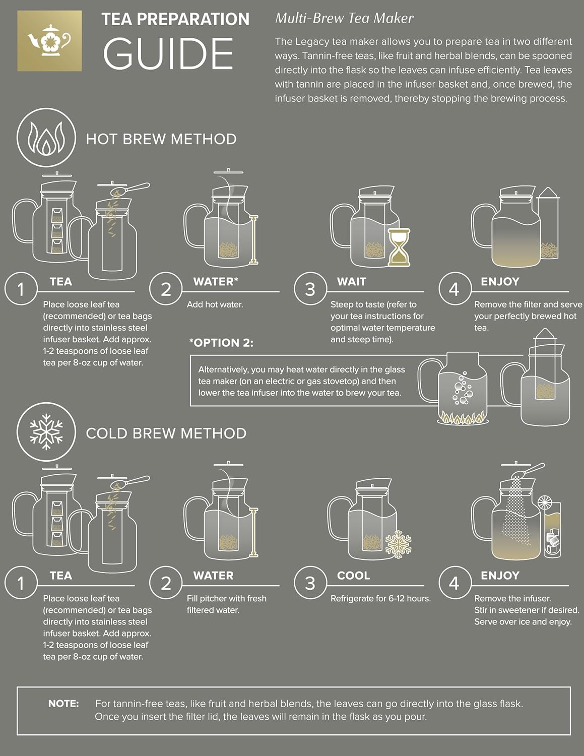 Teabloom Large Multi-Brew Borosilicate Glass Teapot + Kettle + Pitcher – Steep and Serve Hot Tea, Iced Tea, Cold Brew Tea and Fruit Infused Water – Legacy Tea Maker (51 OZ or 85 OZ)