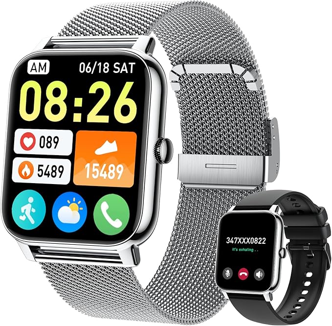Smart Watch for Men Fitness Tracker: Waterproof Smart Watches for Men Digital Womens Watches Make/Answer Call Running Smartwatch Android Phone iPhone Samsung Compatible Heart Rate Monitor