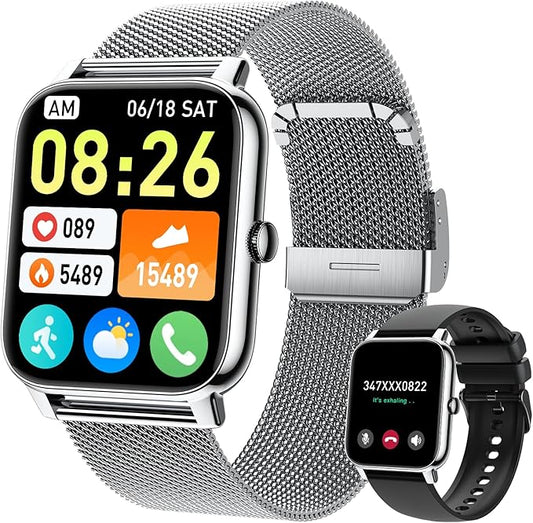 Smart Watch for Men Fitness Tracker: Waterproof Smart Watches for Men Digital Womens Watches Make/Answer Call Running Smartwatch Android Phone iPhone Samsung Compatible Heart Rate Monitor