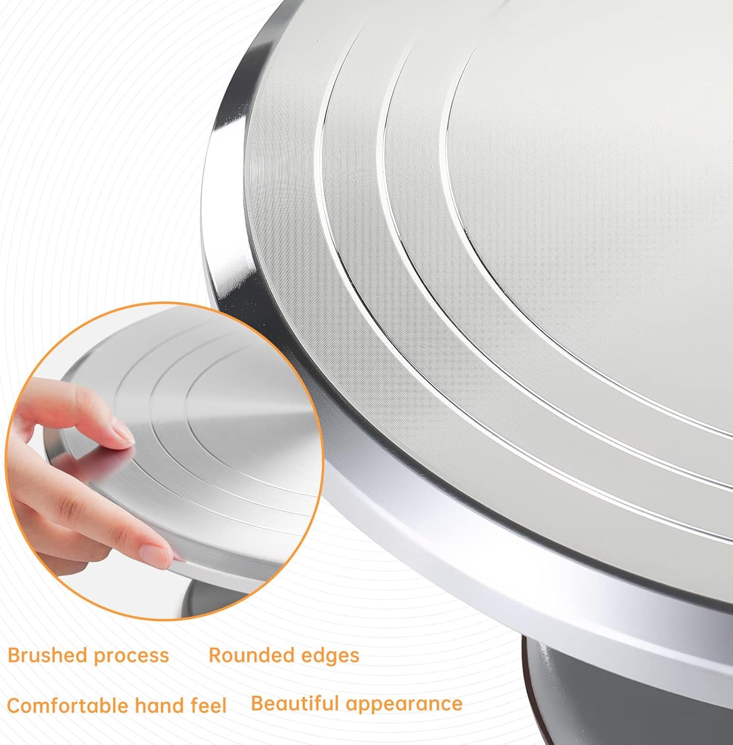 Revolving 12 Inch Round Aluminum Cake Decorating Stand - Turntable, Rotating for Pastries & Decorations