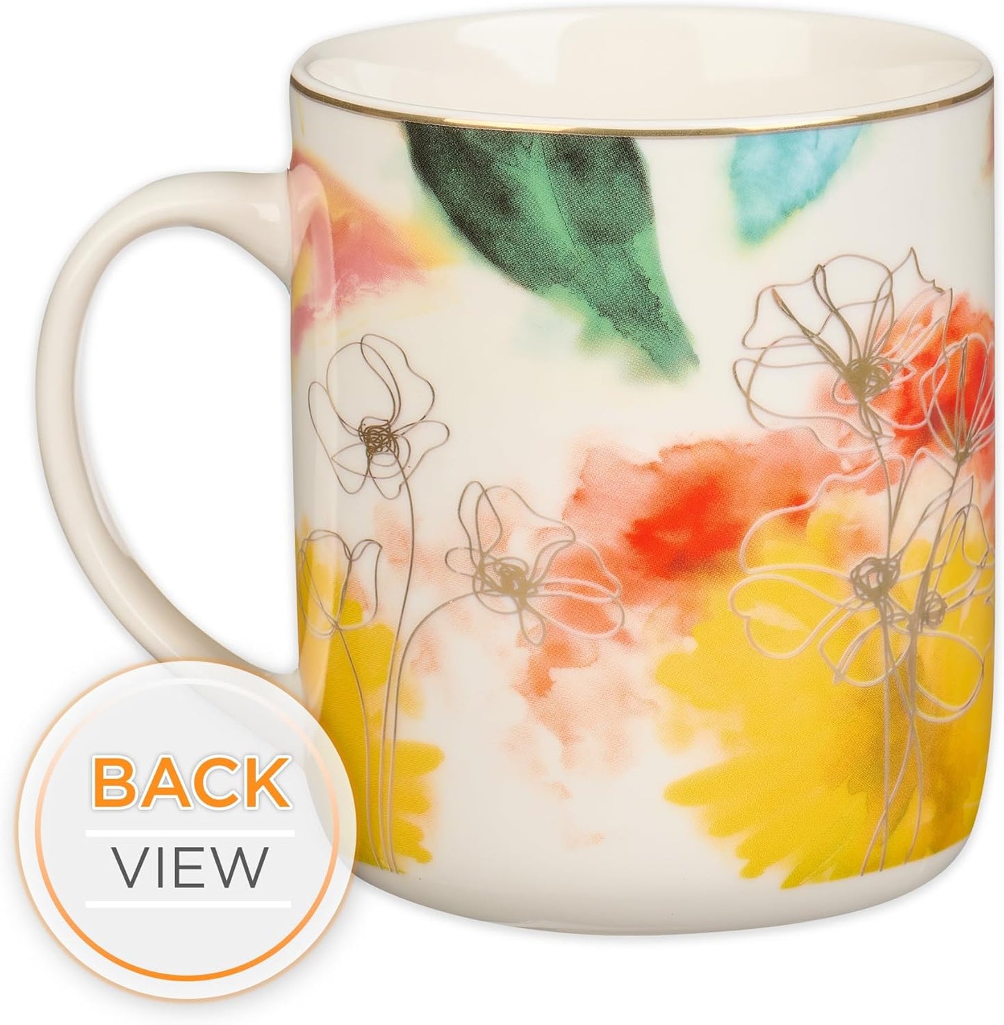 Christian Art Gifts Pastel Floral Ceramic Coffee Mug – 14 oz. Lead and Cadmium-free, Non-Toxic Inspirational Scripture Coffee and Tea Mug for Women with Encouraging Words: Great is Thy Faithfulness