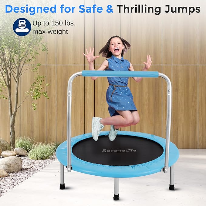 SereneLife 36"/40" Foldable Mini Trampoline - Compact Fitness 150/220 lbs