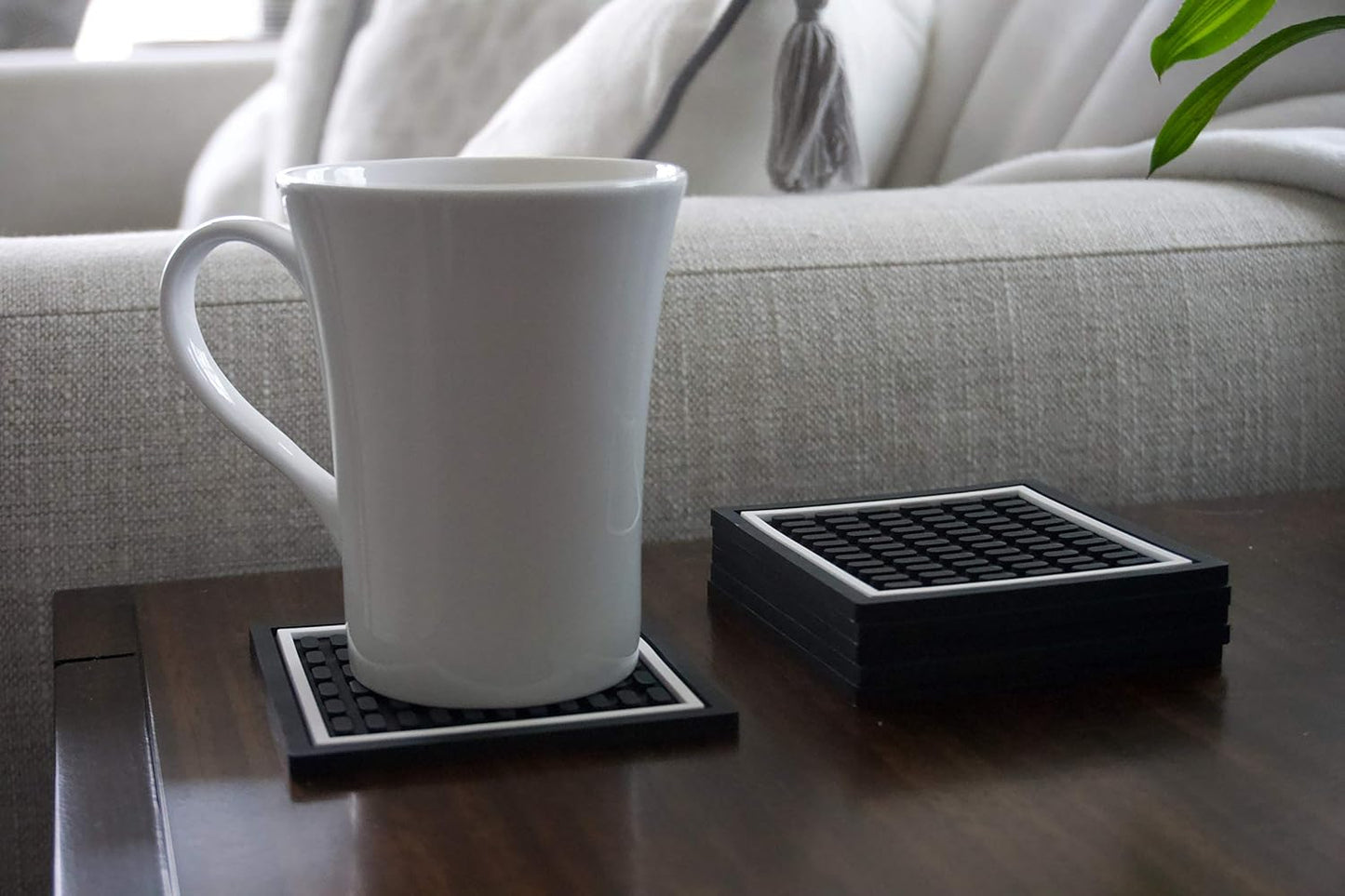 Highball & Chaser Coasters, 12in x 6in. 1cm (6 Pack) Thick Durable and Stylish Bar Mat for Spills, Service Mat for Coffee, Bars, Restaurants CounterTop Dish Drying Mat, Glass Drying Mat (6 Pack)