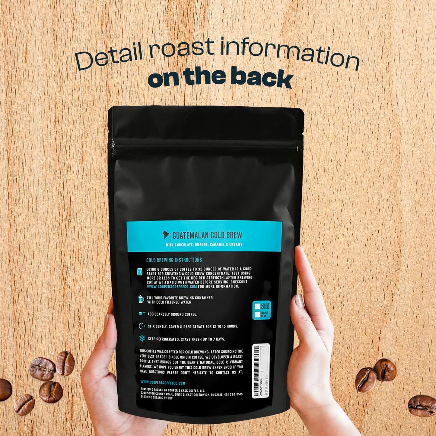 Organic Cold Brew Coffee - Guatemalan Coffee Beans Crafted For Cold Brewing - Whole Bean or Coarse Grind, Medium Roast, 2 lb