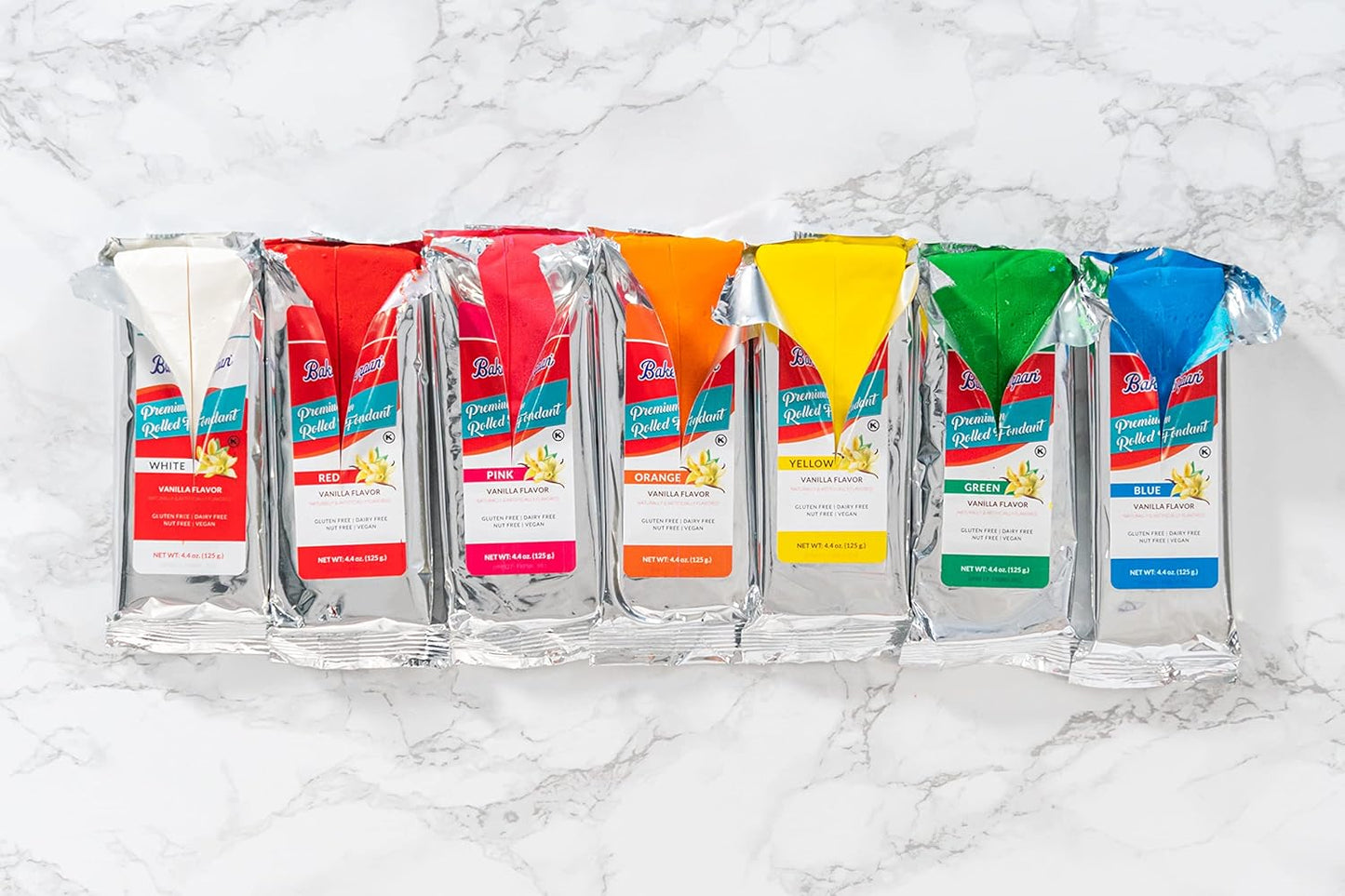 Bakerpan Premium Rolled Red Fondant for Cake Decorating - 1 Pound, Vanilla Flavor