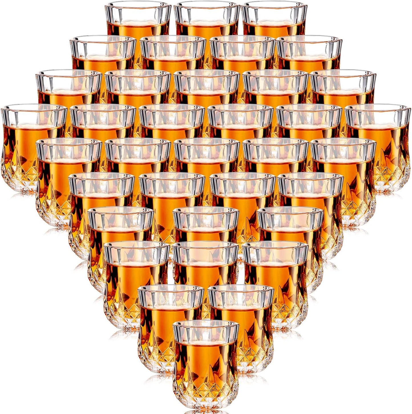 Meanplan 1.7oz Mini Shot Glasses Set Tasting Glasses Heavy Base Clear Shot cup Cute Cordial Mini Wine cups for Serving Whiskey, Wine, Juice(36 Pcs)