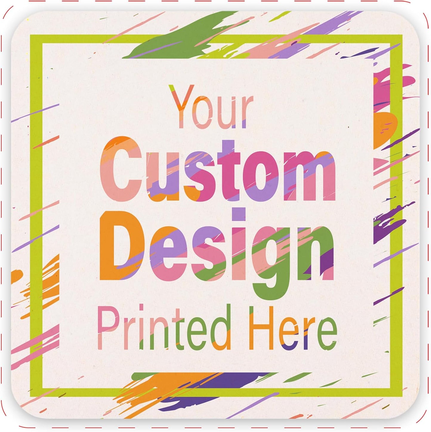 B.E. Green Custom Coasters - Pulpboard Personalized Coasters for Drinks - Full Color Print - Reusable & Absorbent - Beverage Coaster - Promo Events & Celebrations - Pack of 50 - Full Coverage, 4"x 4"