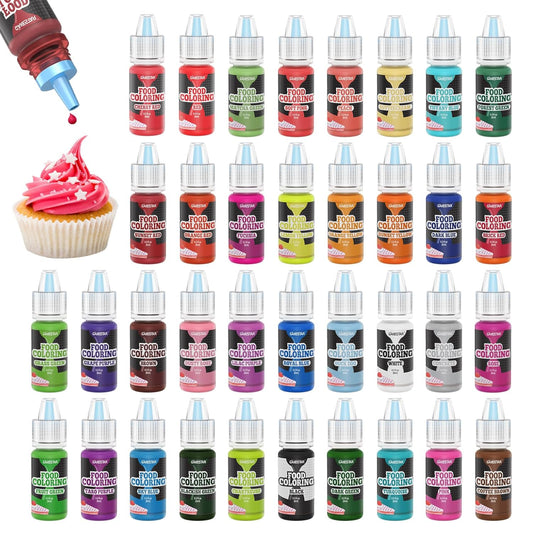 Cakestar Food Coloring Liquid, 36 Vibrant Food Coloring for Slime, Upgraded Food Dye Concentrated Neon Food Coloring Liquids for Cake, Cookies, Baking Decorating, Icing, DIY Crafts, 6ml/bottle