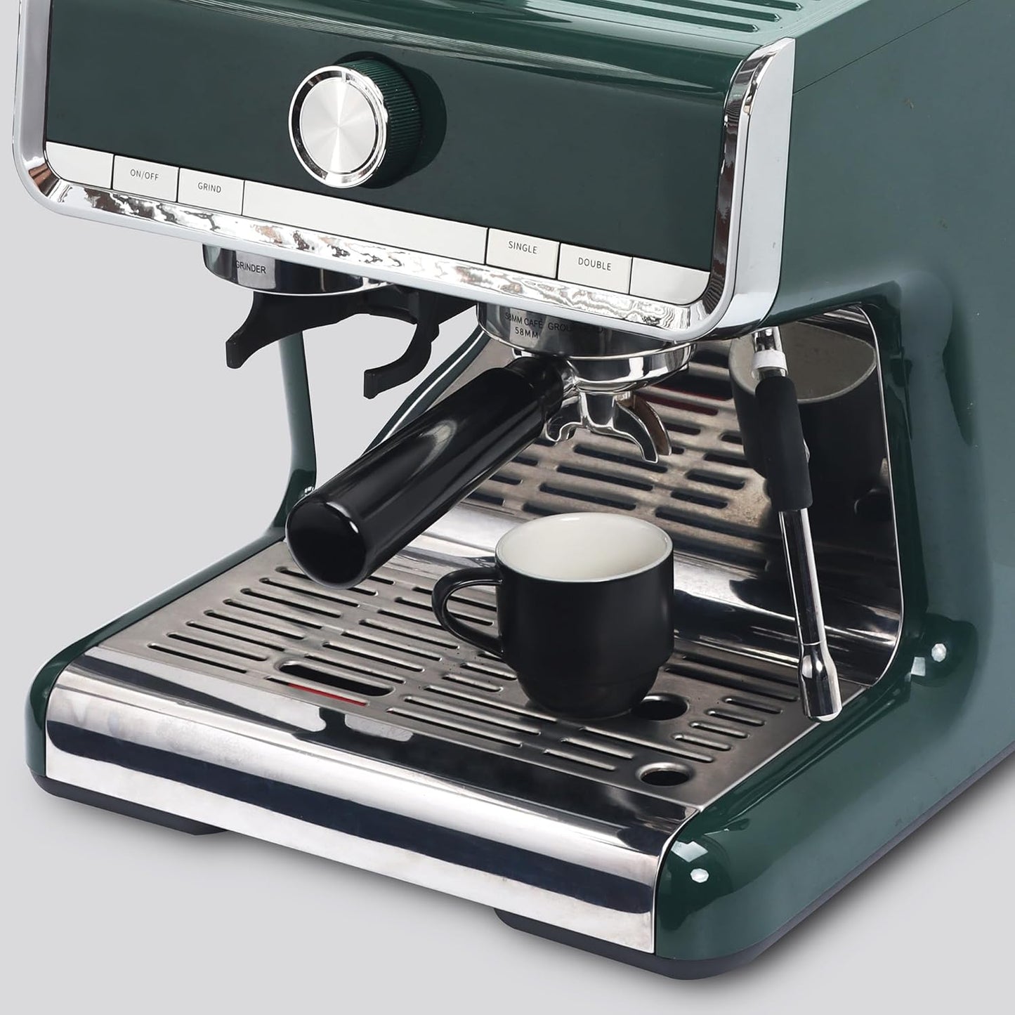 Lareina Porcelain 3-Ounce Espresso Cups Set of 6, Small Stackable Coffee Cups with Saucers, Spoons and Metal Stand - Ceramic Demitasse Mugs, Double Shots Expresso Cup, Matte Black