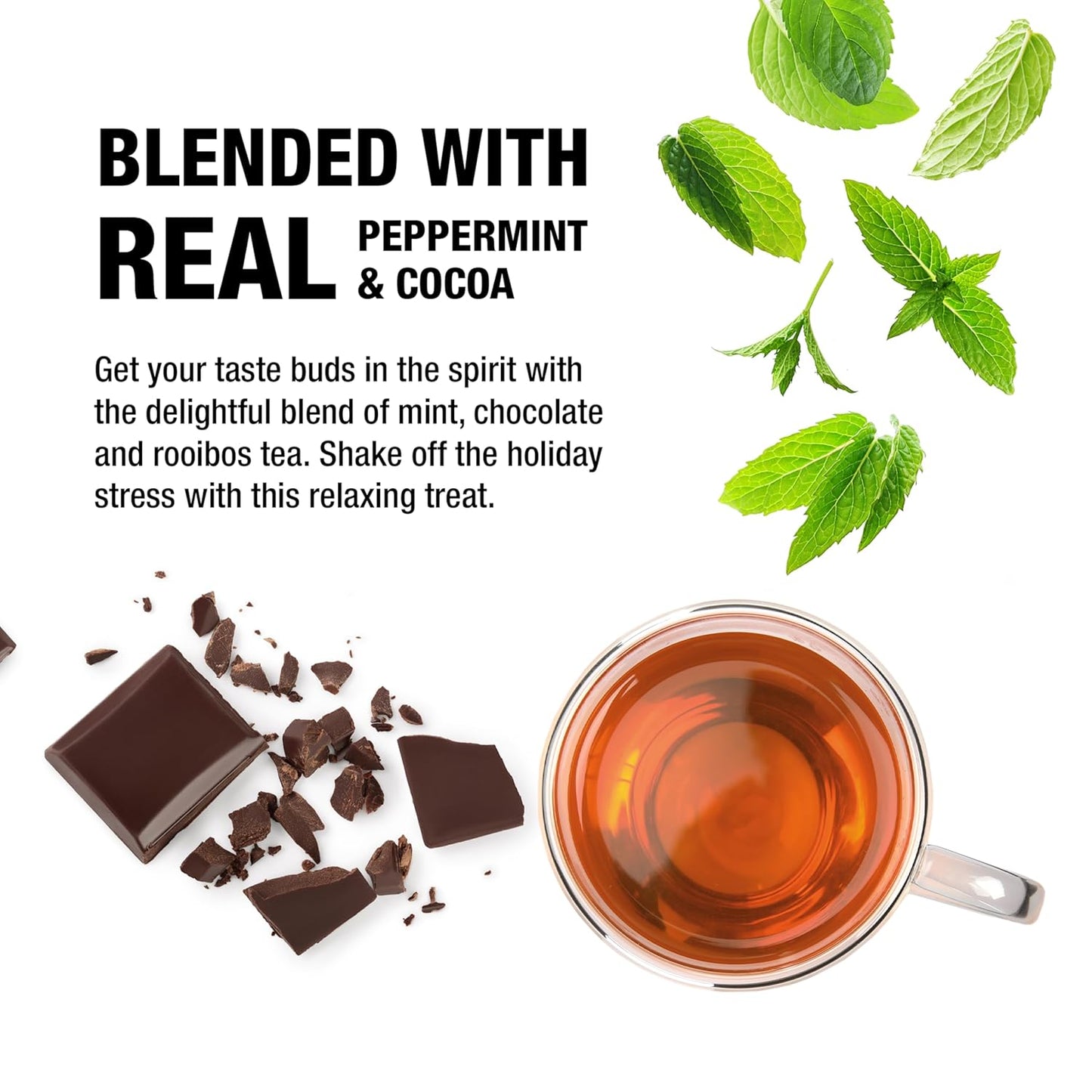 Tiesta Tea - Cozy Peppermint Cocoa, Loose Leaf, Chocolate Peppermint Herbal Tea, Premium Non-Caffeinated Holiday Blend, Make Hot or Iced & Up to 25 Cups, 1.5oz Resealable Pouch