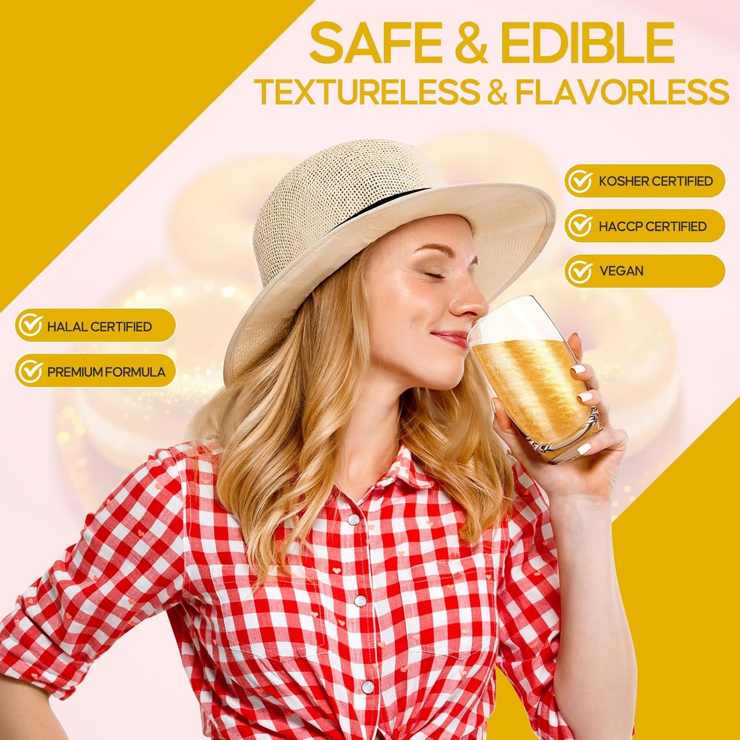 Edible Glitter Spray,Gold & Silver 2 Colors Food Grade Edible Glitter Set for Drink Cake Beverages,Cupcakes,Cake Pops and Cookies Decorating