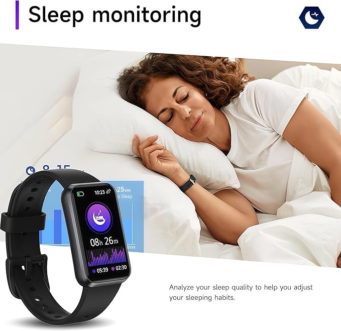 Smart Watch,Health Fitness Tracker,1.47 Touchscreen,24/7 Heart Rate, Blood Oxygen, Blood Pressure, Sleep Monitor, Step Calorie Counter Pedometer IP68 Waterproof for Android and iPhone